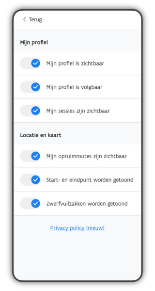 screenshot app profiel